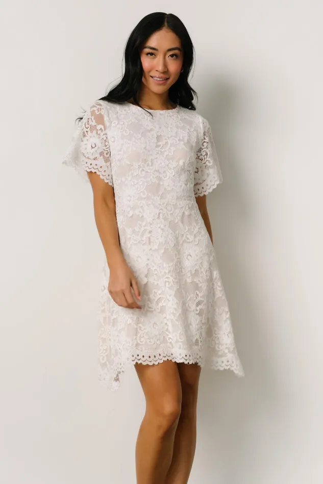 Baltic Born Short Dresses Women Aasha Lace Short Dress Off White