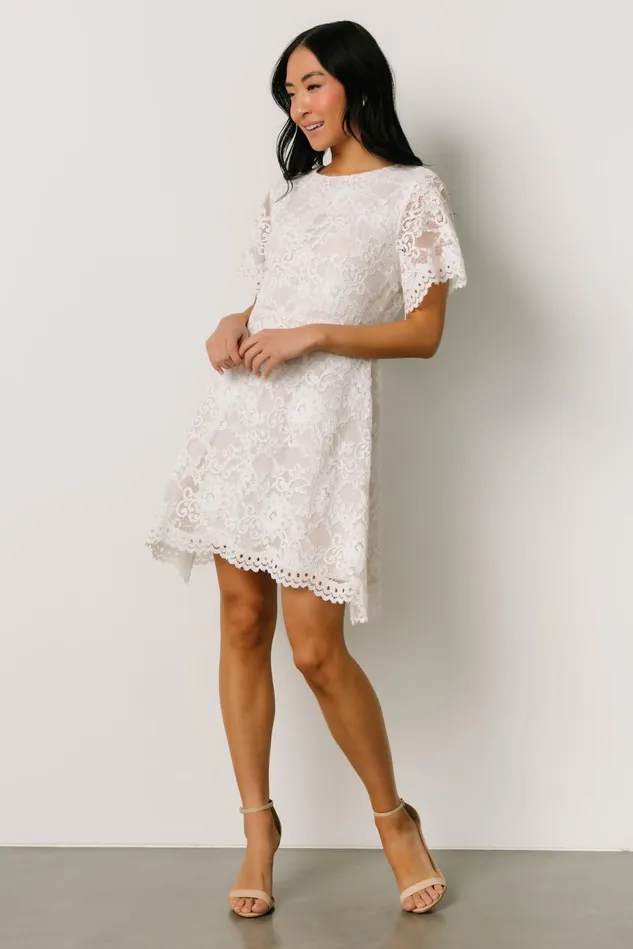 Baltic Born Short Dresses Women Aasha Lace Short Dress Off White