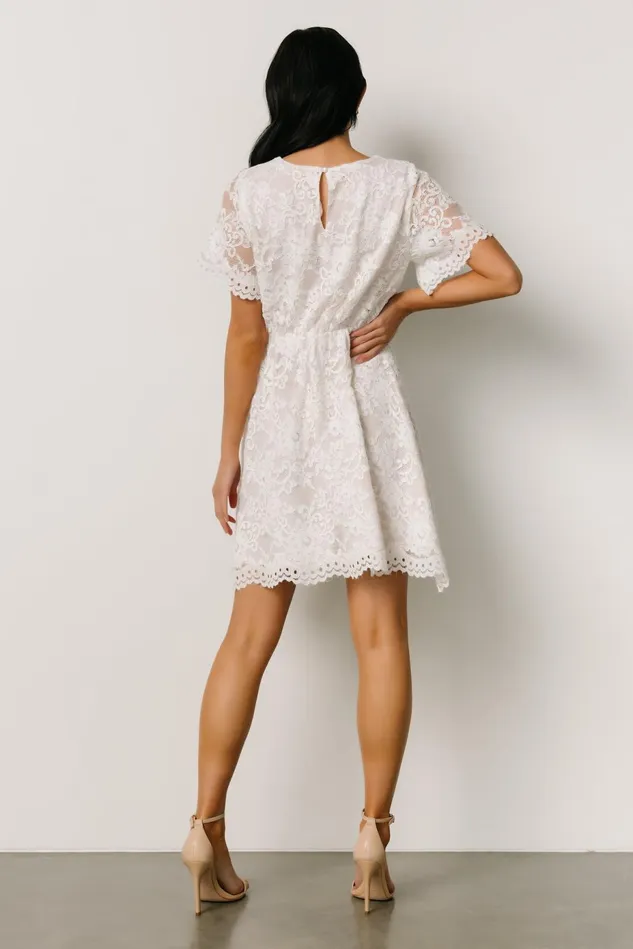 Baltic Born Short Dresses Women Aasha Lace Short Dress Off White