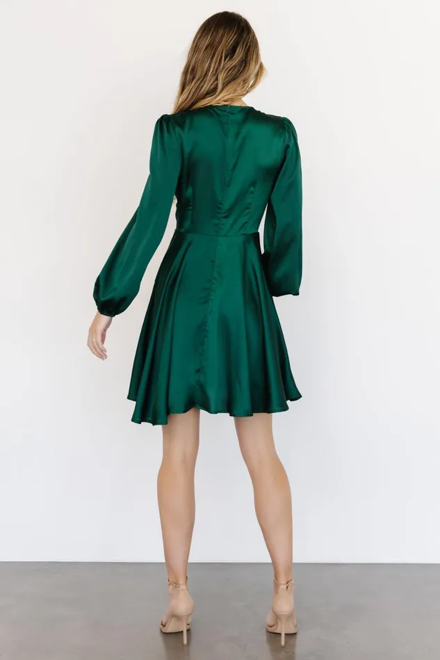 Baltic Born Short Dresses Women Woodbury Satin Mini Dress Green Baltic Born Short Dresses Women Woodbury Satin Mini Dress Green