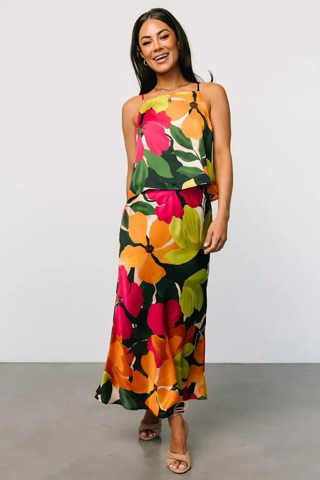 Baltic Born Skirts Women Leland Satin Skirt Multi Floral