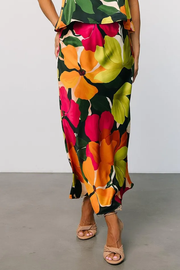 Baltic Born Skirts Women Leland Satin Skirt Multi Floral Baltic Born Skirts Women Leland Satin Skirt Multi Floral