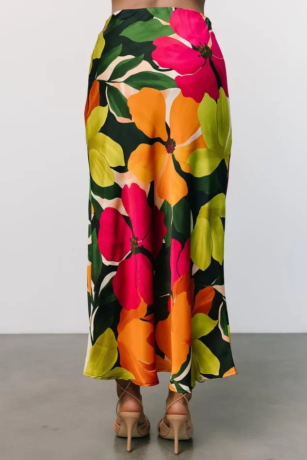 Baltic Born Skirts Women Leland Satin Skirt Multi Floral Baltic Born Skirts Women Leland Satin Skirt Multi Floral