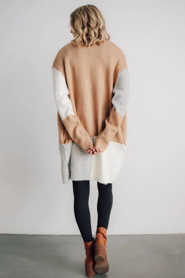 Baltic Born Sweaters Women Pierson Color Block Cardigan Camel