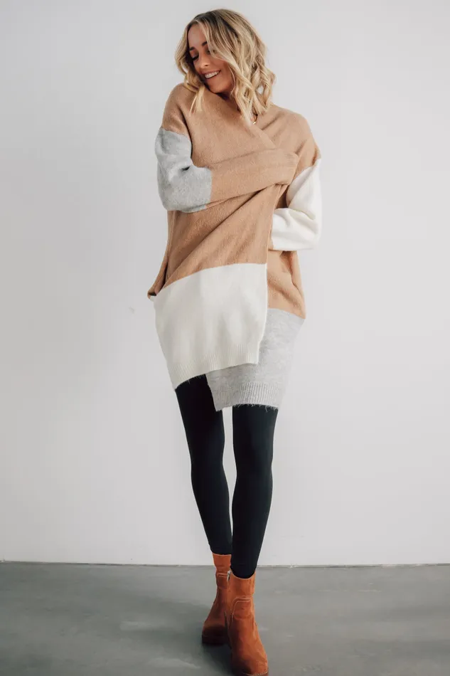 Baltic Born Sweaters Women Pierson Color Block Cardigan Camel