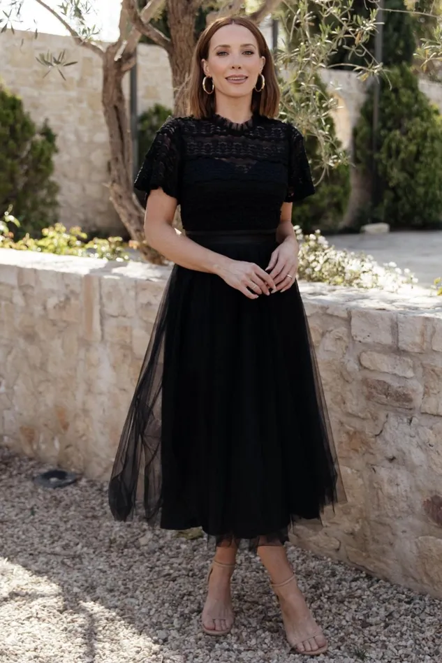 Baltic Born Tulle Styles Women Darcy Tulle Midi Dress Black