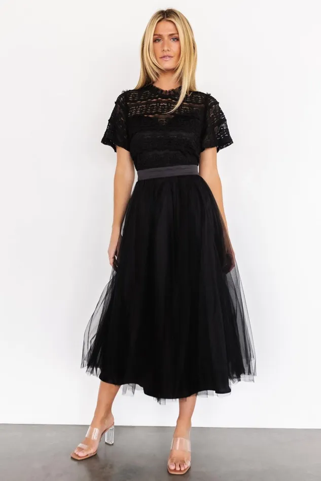 Baltic Born Tulle Styles Women Darcy Tulle Midi Dress Black Baltic Born Tulle Styles Women Darcy Tulle Midi Dress Black