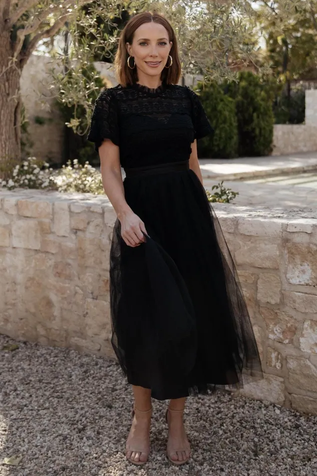Baltic Born Tulle Styles Women Darcy Tulle Midi Dress Black Baltic Born Tulle Styles Women Darcy Tulle Midi Dress Black