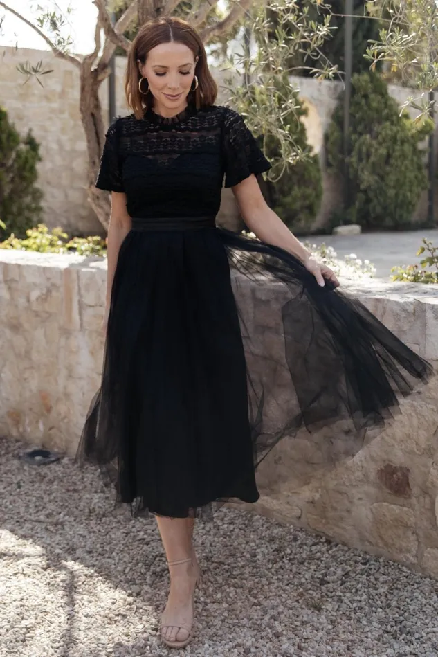 Baltic Born Tulle Styles Women Darcy Tulle Midi Dress Black Baltic Born Tulle Styles Women Darcy Tulle Midi Dress Black