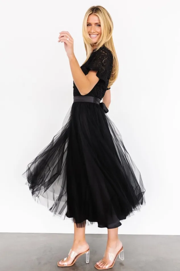Baltic Born Tulle Styles Women Darcy Tulle Midi Dress Black Baltic Born Tulle Styles Women Darcy Tulle Midi Dress Black