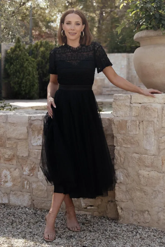 Baltic Born Tulle Styles Women Darcy Tulle Midi Dress Black Baltic Born Tulle Styles Women Darcy Tulle Midi Dress Black