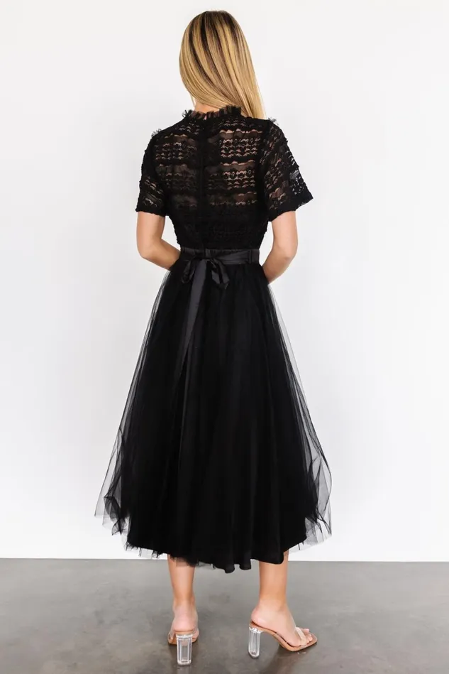 Baltic Born Tulle Styles Women Darcy Tulle Midi Dress Black Baltic Born Tulle Styles Women Darcy Tulle Midi Dress Black