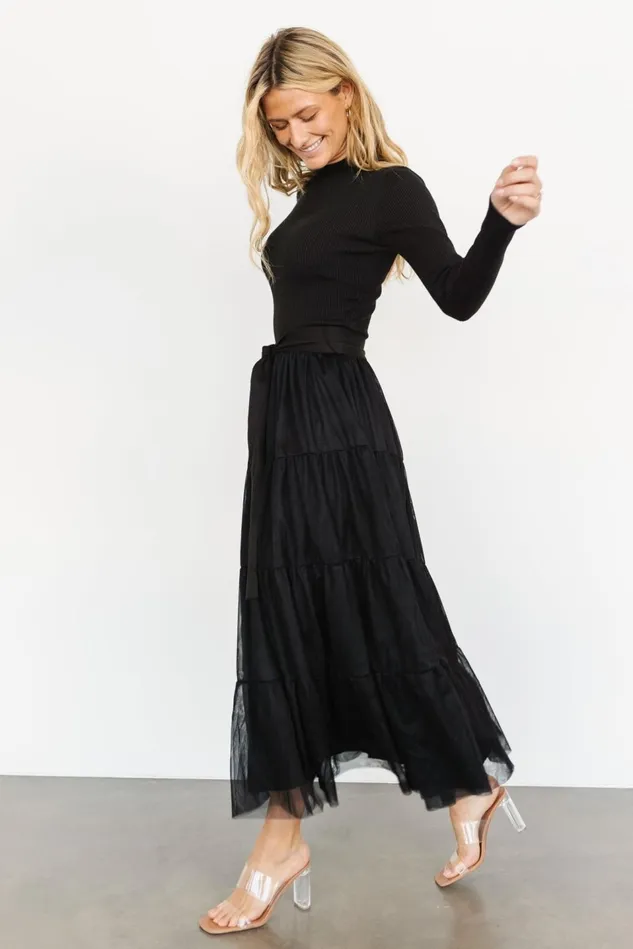 Baltic Born Tulle Styles Women Demi Sweater Tulle Dress Black Baltic Born Tulle Styles Women Demi Sweater Tulle Dress Black