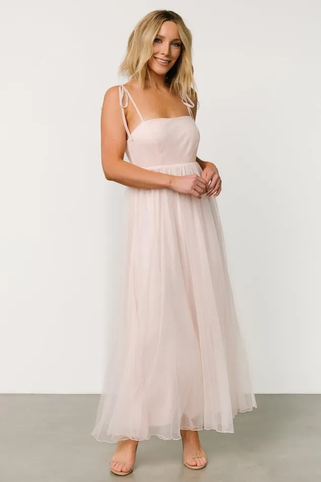Baltic Born Tulle Styles Women Fiona Tulle Maxi Dress Pale Blush