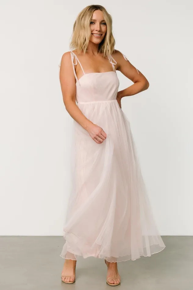 Baltic Born Tulle Styles Women Fiona Tulle Maxi Dress Pale Blush Baltic Born Tulle Styles Women Fiona Tulle Maxi Dress Pale Blush