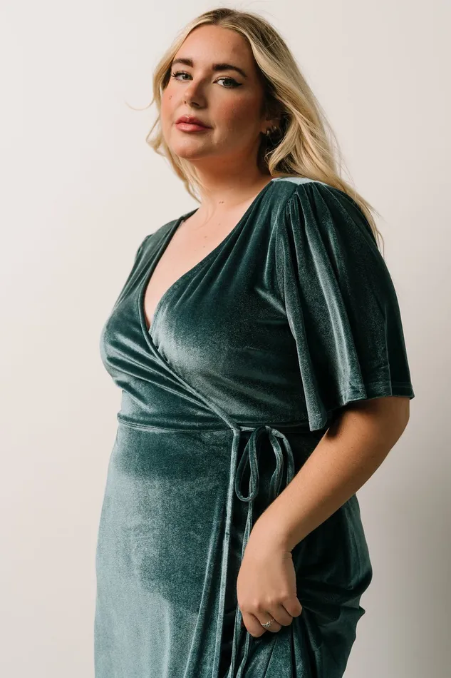 Baltic Born Wedding Guest Women Meghan Velvet Wrap Maxi Dress Persian Blue Baltic Born Wedding Guest Women Meghan Velvet Wrap Maxi Dress Persian Blue