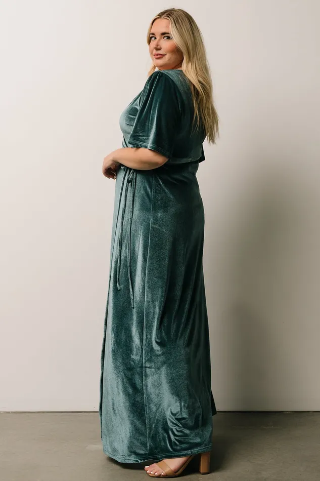 Baltic Born Wedding Guest Women Meghan Velvet Wrap Maxi Dress Persian Blue Baltic Born Wedding Guest Women Meghan Velvet Wrap Maxi Dress Persian Blue