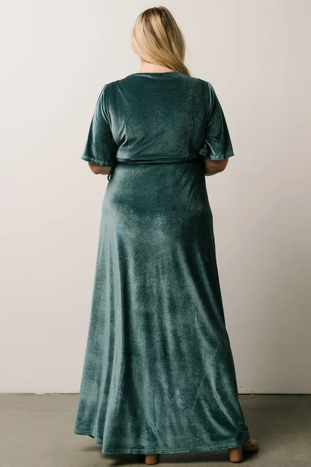 Baltic Born Wedding Guest Women Meghan Velvet Wrap Maxi Dress Persian Blue Baltic Born Wedding Guest Women Meghan Velvet Wrap Maxi Dress Persian Blue