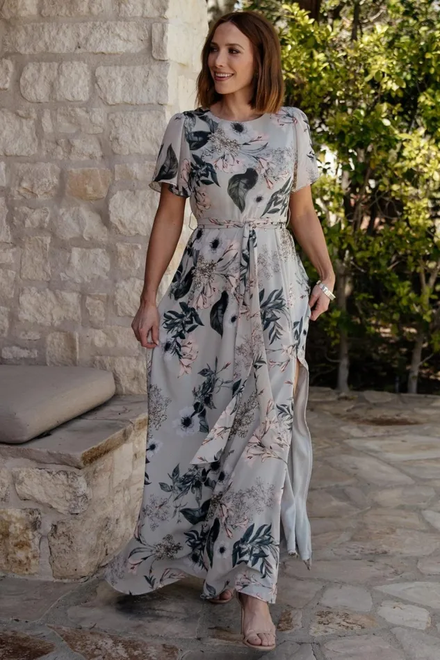 Baltic Born Wedding Guest Women Naomi Short Sleeve Maxi Dress Pale Blue Floral Baltic Born Wedding Guest Women Naomi Short Sleeve Maxi Dress Pale Blue Floral