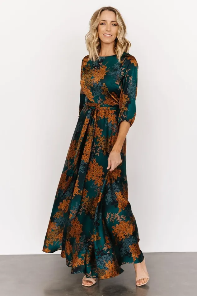 Baltic Born Wedding Guest Women Paula Satin Maxi Dress Jade Multi Baltic Born Wedding Guest Women Paula Satin Maxi Dress Jade Multi