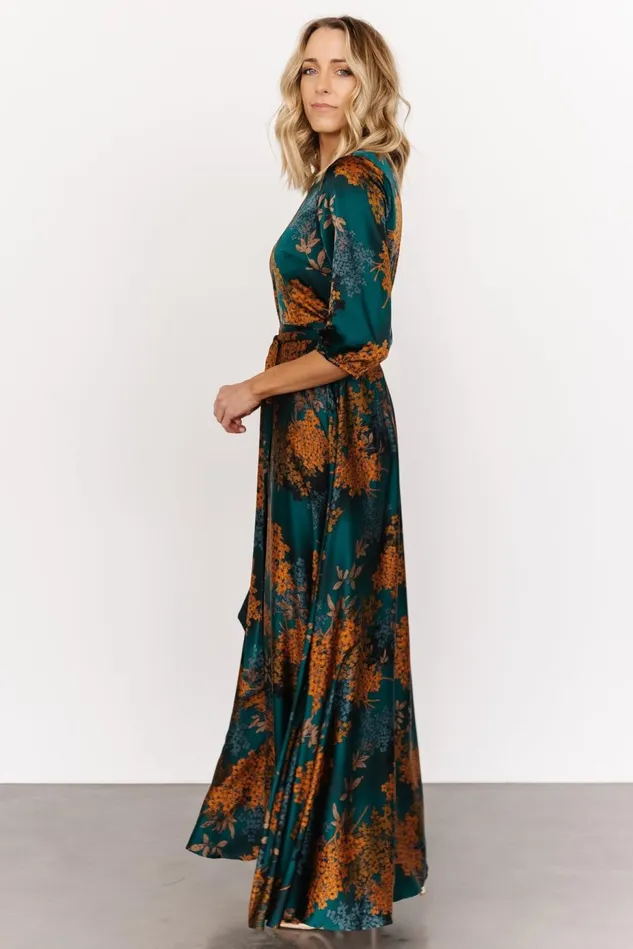 Baltic Born Wedding Guest Women Paula Satin Maxi Dress Jade Multi Baltic Born Wedding Guest Women Paula Satin Maxi Dress Jade Multi