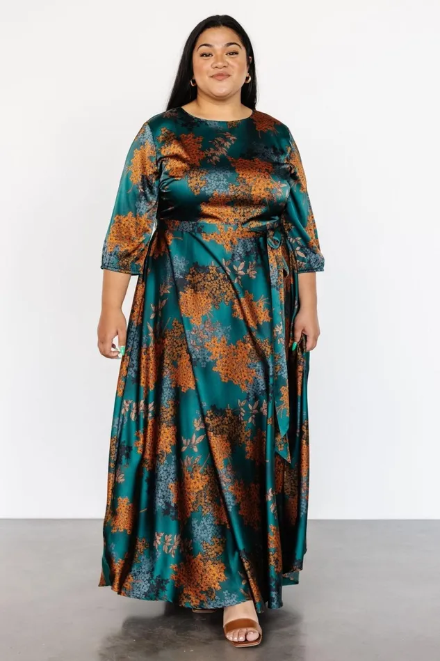 Baltic Born Wedding Guest Women Paula Satin Maxi Dress Jade Multi Baltic Born Wedding Guest Women Paula Satin Maxi Dress Jade Multi