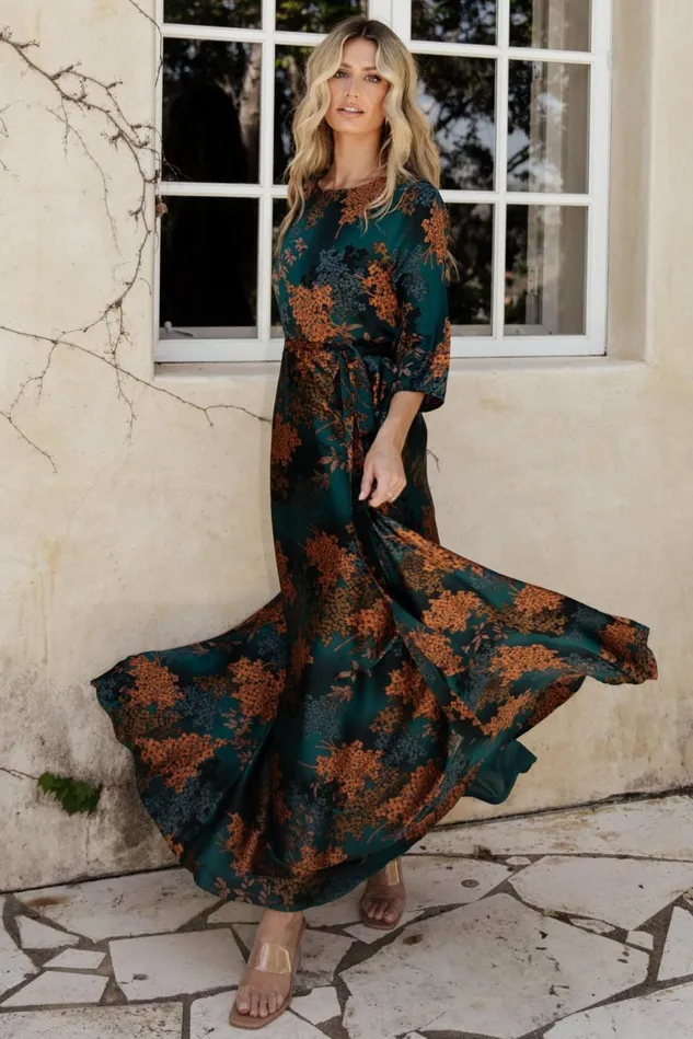 Baltic Born Wedding Guest Women Paula Satin Maxi Dress Jade Multi Baltic Born Wedding Guest Women Paula Satin Maxi Dress Jade Multi