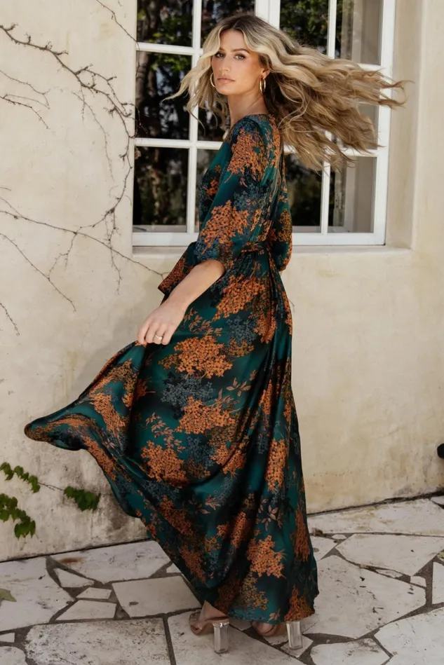 Baltic Born Wedding Guest Women Paula Satin Maxi Dress Jade Multi Baltic Born Wedding Guest Women Paula Satin Maxi Dress Jade Multi