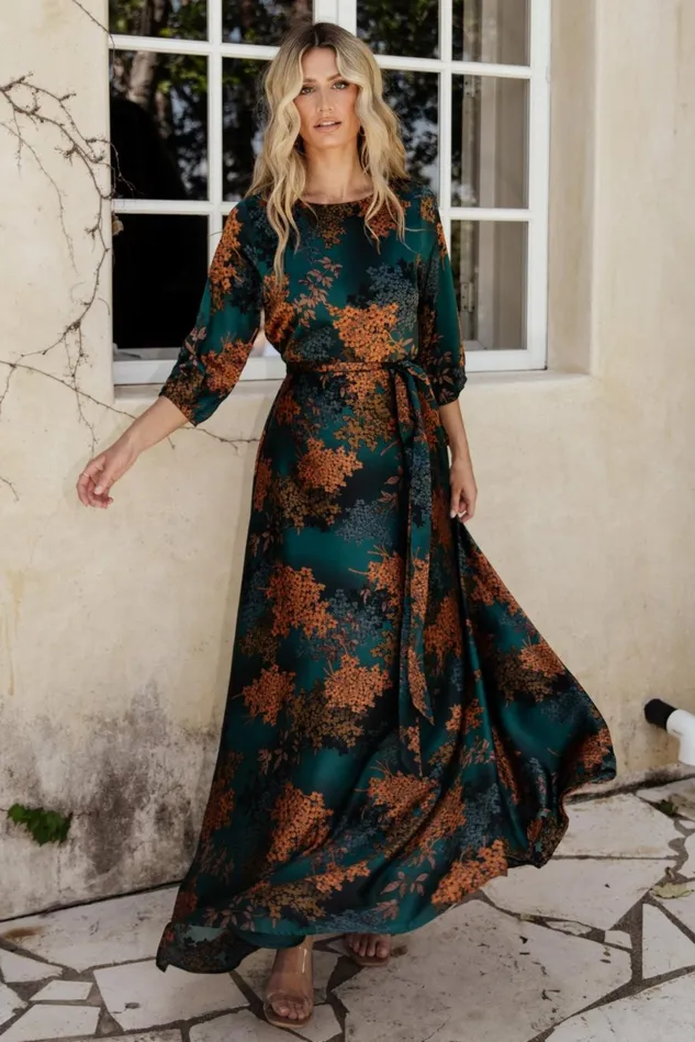 Baltic Born Wedding Guest Women Paula Satin Maxi Dress Jade Multi Baltic Born Wedding Guest Women Paula Satin Maxi Dress Jade Multi