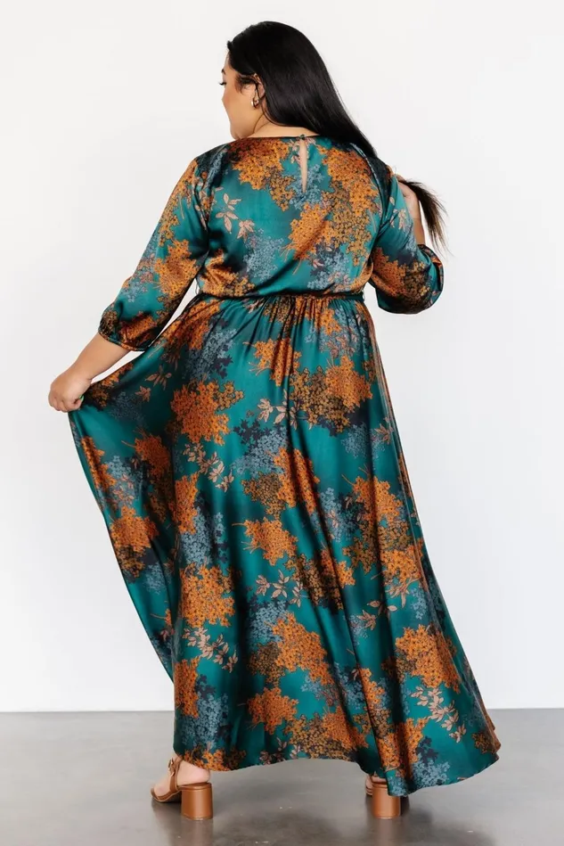 Baltic Born Wedding Guest Women Paula Satin Maxi Dress Jade Multi Baltic Born Wedding Guest Women Paula Satin Maxi Dress Jade Multi