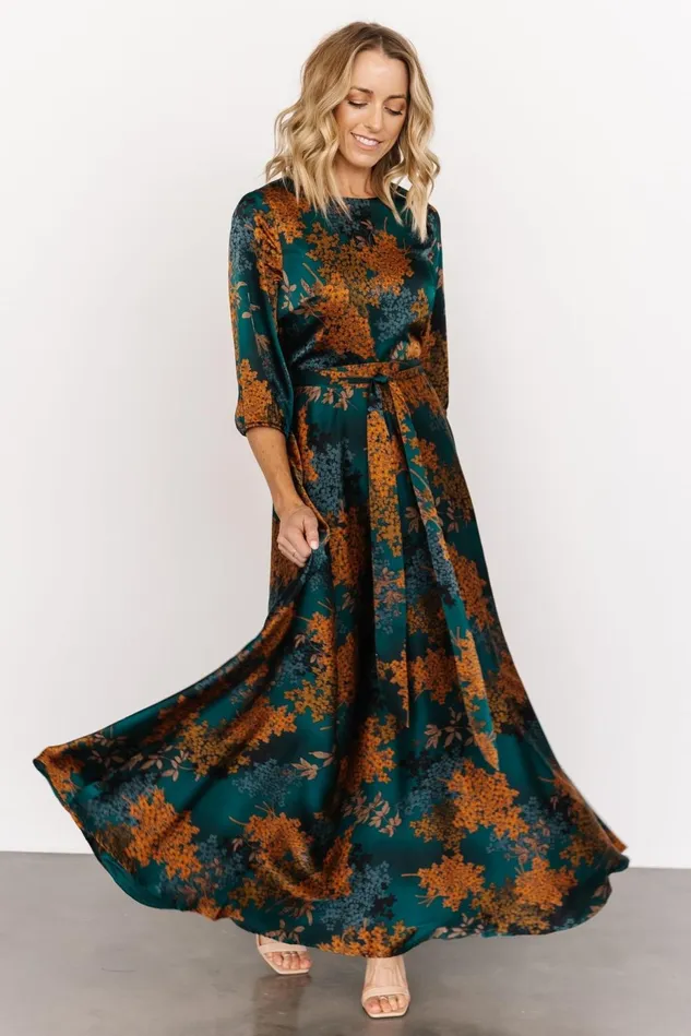 Baltic Born Wedding Guest Women Paula Satin Maxi Dress Jade Multi Baltic Born Wedding Guest Women Paula Satin Maxi Dress Jade Multi
