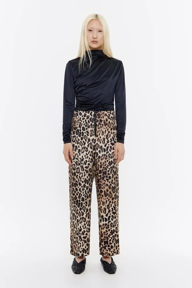Beige Leopard Fluid Trousers Leopard Beige Women Bimba Y Lola Trousers