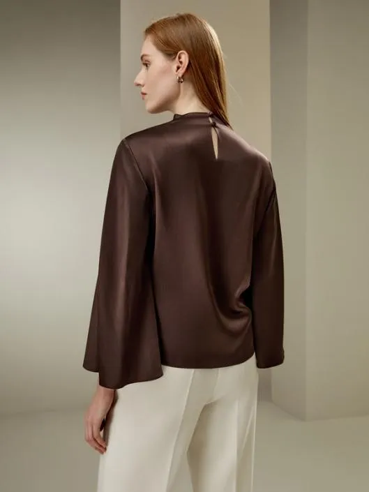 Bell Sleeves Minimalist Silk Top Women Blouses Lilysilk Shirts