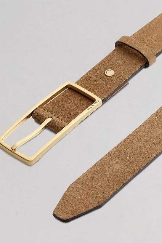 Belts Women Rag and Bone Rebound Suede Belt Camel