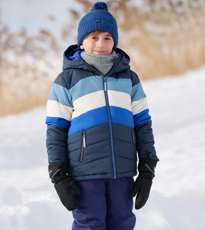 Black and Blue Kids Puffer Jacket Hatley