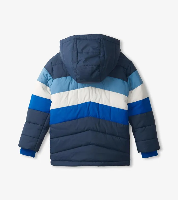 Black and Blue Kids Puffer Jacket Hatley