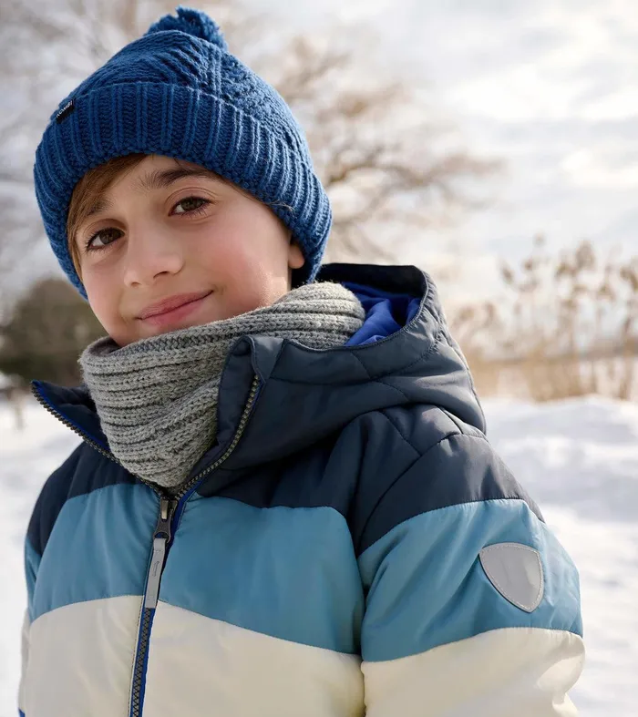 Black and Blue Kids Puffer Jacket Hatley