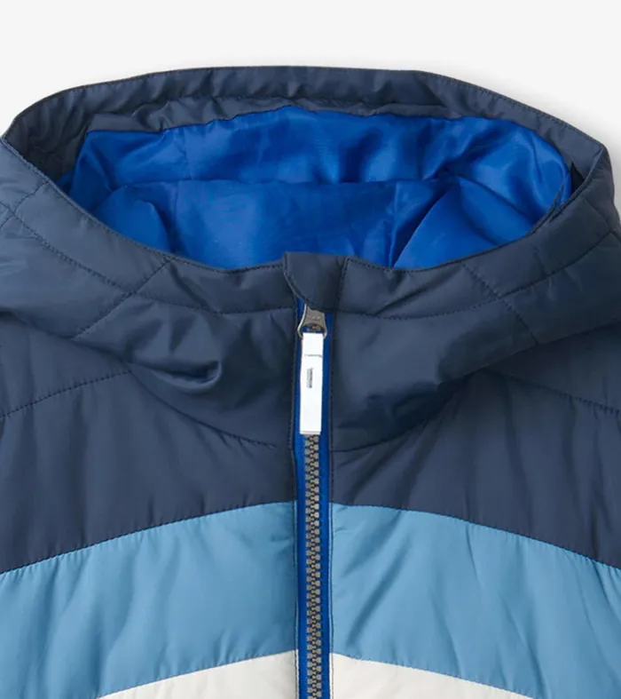 Black and Blue Kids Puffer Jacket Hatley