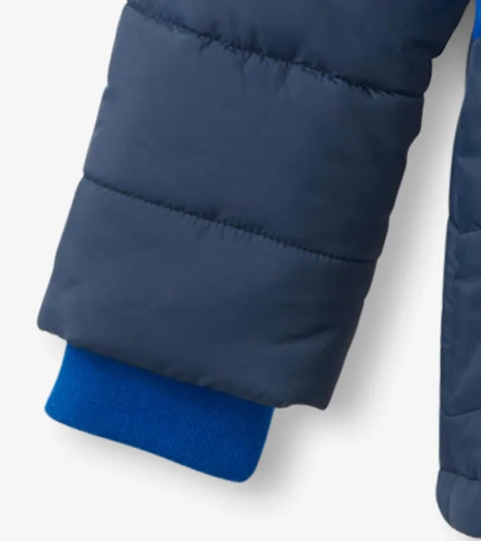 Black and Blue Kids Puffer Jacket Hatley