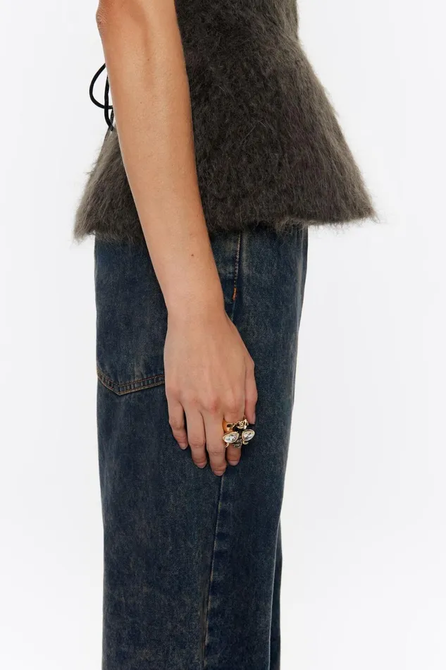 Black Bee Ring With Crystals Black Women Bimba Y Lola Jewelry
