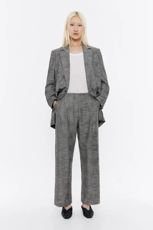 Black Checked Darted Trousers Black Women Bimba Y Lola Trousers