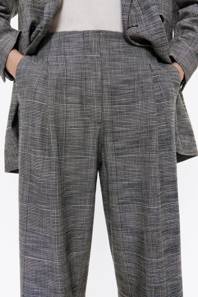 Black Checked Darted Trousers Black Women Bimba Y Lola Trousers Black Checked Darted Trousers Black Women Bimba Y Lola Trousers