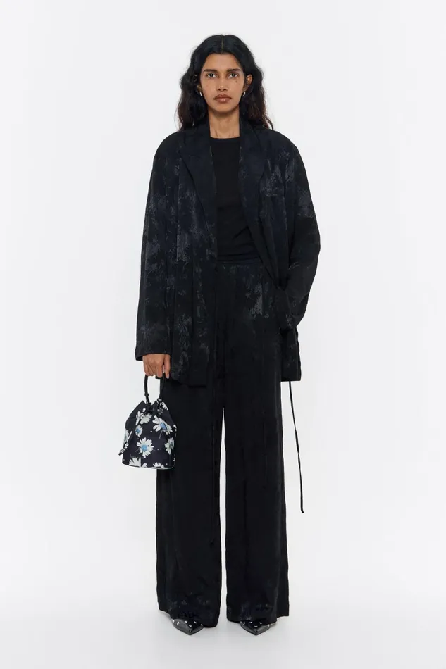 Black Jacquard Jogger Trousers Black Women Bimba Y Lola Party Black Jacquard Jogger Trousers Black Women Bimba Y Lola Party