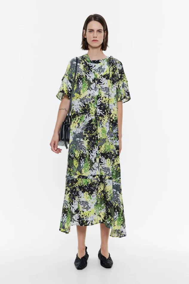 Black Mimosa Midi Scarf Dress Mimosa Black Women Bimba Y Lola Dresses And Jumpsuits