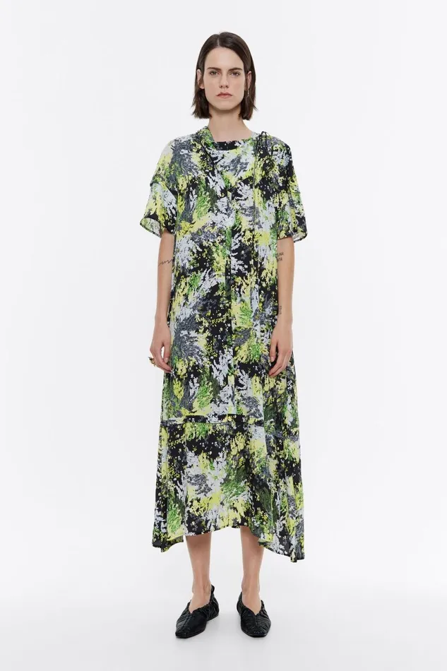 Black Mimosa Midi Scarf Dress Mimosa Black Women Bimba Y Lola Dresses And Jumpsuits Black Mimosa Midi Scarf Dress Mimosa Black Women Bimba Y Lola Dresses And Jumpsuits