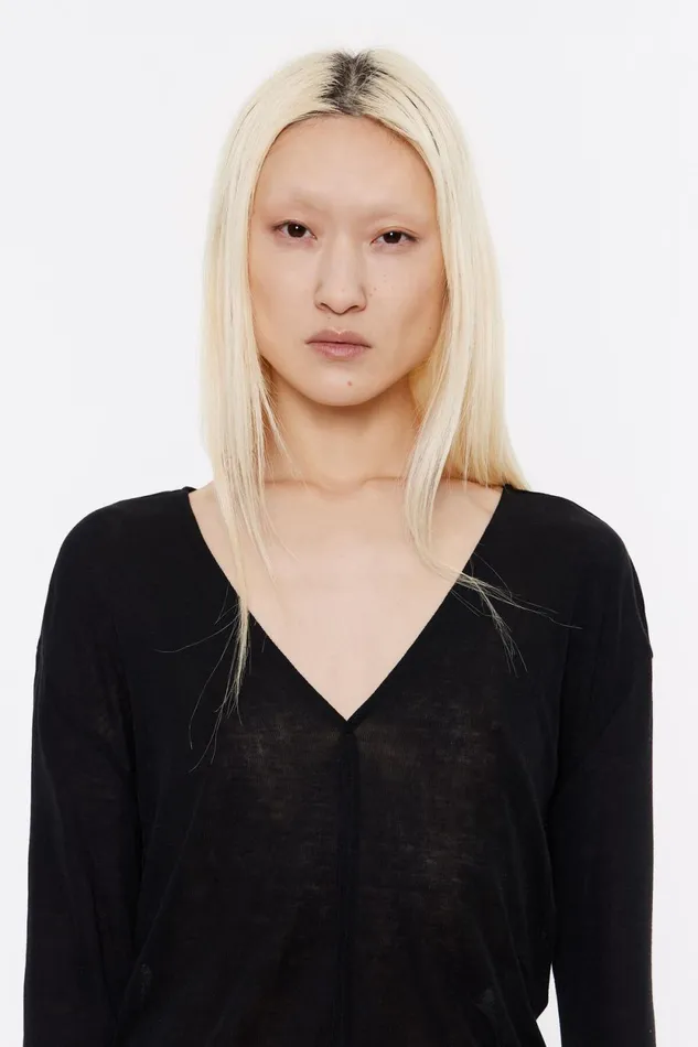 Black Silk Viscose Tshirt Black Women Bimba Y Lola TShirts Black Silk Viscose Tshirt Black Women Bimba Y Lola TShirts