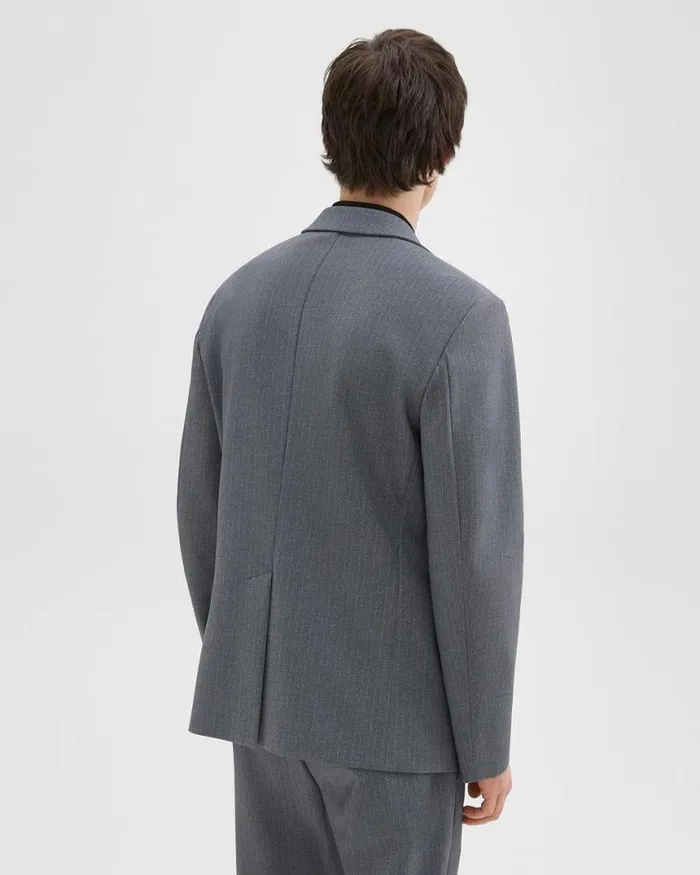 Blazers Jackets Men Theory Clinton Blazer In Herringbone Precision Ponte Grey Melange Blazers Jackets Men Theory Clinton Blazer In Herringbone Precision Ponte Grey Melange