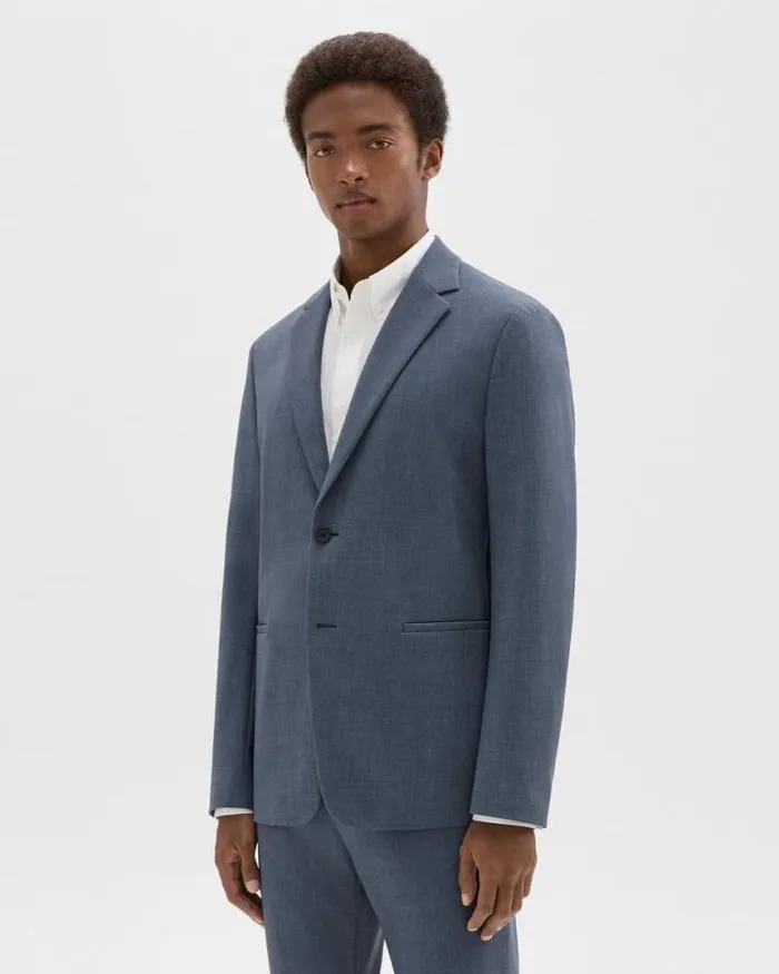 Blazers Jackets Men Theory Clinton Blazer In Printed Precision Ponte Dusty Blue Mel Blazers Jackets Men Theory Clinton Blazer In Printed Precision Ponte Dusty Blue Mel
