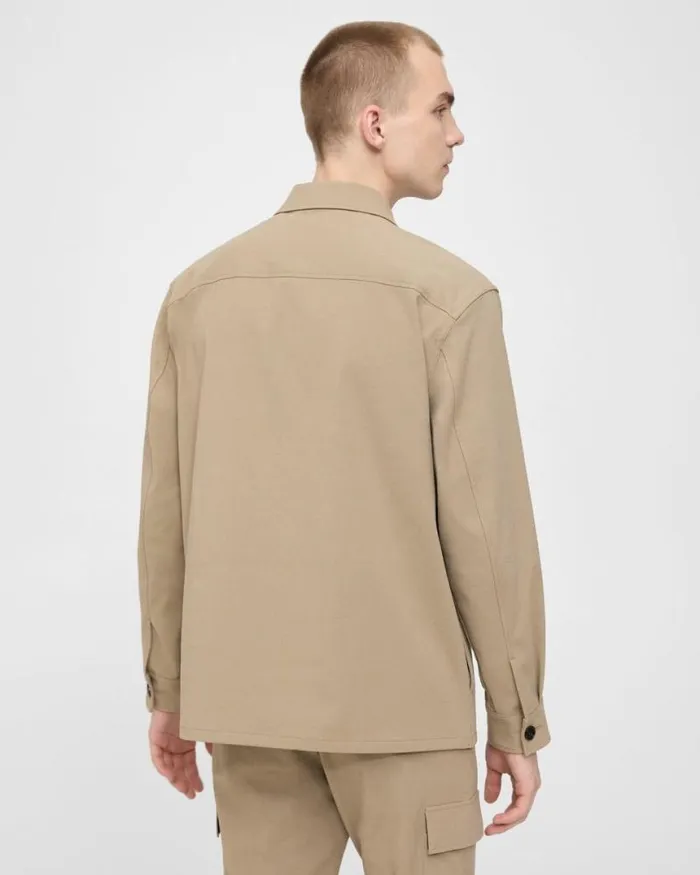 Blazers Jackets Men Theory Clyfford Shirt Jacket In Neoteric Twill Bark Blazers Jackets Men Theory Clyfford Shirt Jacket In Neoteric Twill Bark