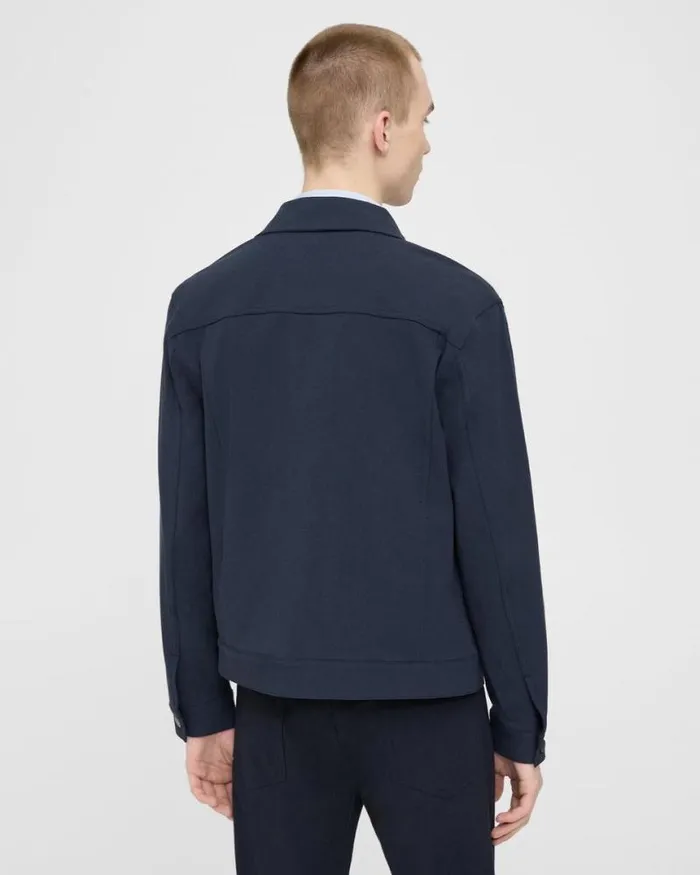 Blazers Jackets Men Theory River Trucker Jacket In Neoteric Twill Baltic Blazers Jackets Men Theory River Trucker Jacket In Neoteric Twill Baltic